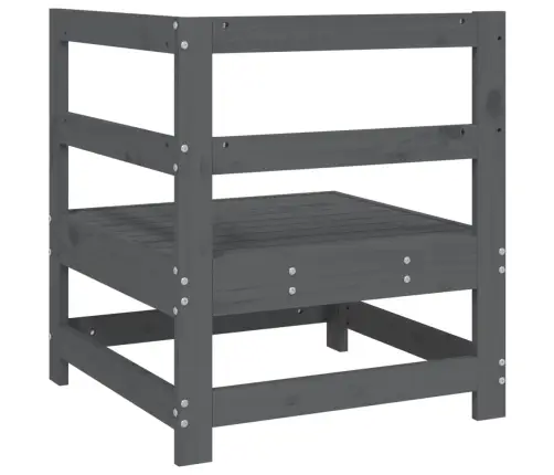 Kampinė Sodo Sofos Dalis, Pilka, Pušies Medienos Masyvas Kampinė Sodo Sofos Dalis, Pilka, Pušies Medienos Masyvas