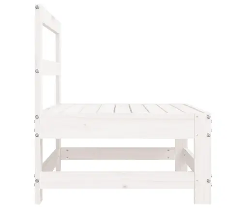 Vidējais Dārza Dīvāns, Balts, Priedes Masīvkoks Vidaxl