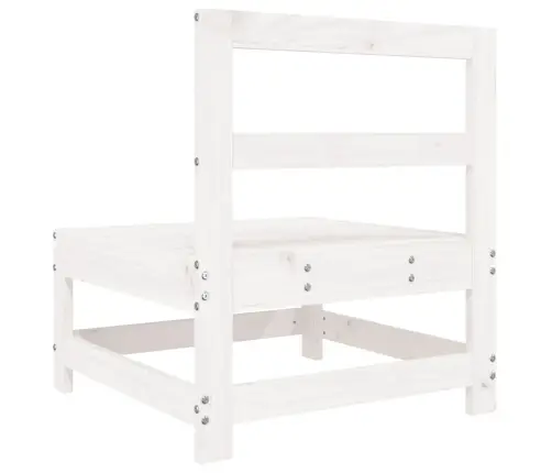 Vidējais Dārza Dīvāns, Balts, Priedes Masīvkoks Vidaxl