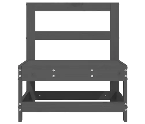 Vidējais Dārza Dīvāns, Pelēks, Priedes Masīvkoks Vidaxl