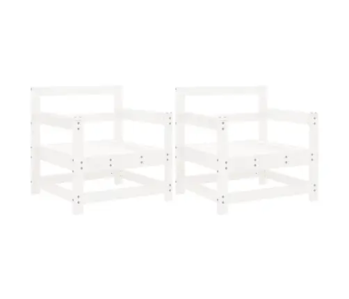 Sodo Kėdės, 2Vnt., Baltos Spalvos, Pušies Medienos Masyvas