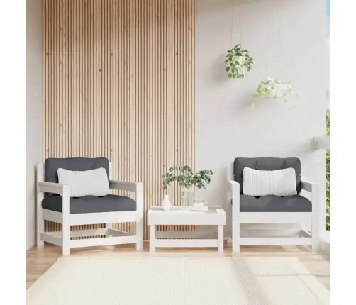 Sodo Kėdės, 2Vnt., Baltos Spalvos, Pušies Medienos Masyvas