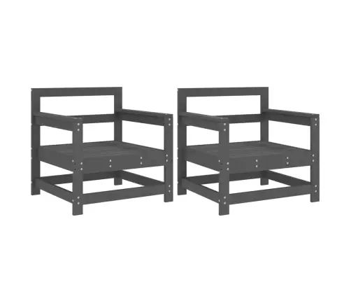 Dārza Krēsli, 2 Gab., Pelēki, Priedes Masīvkoks Vidaxl