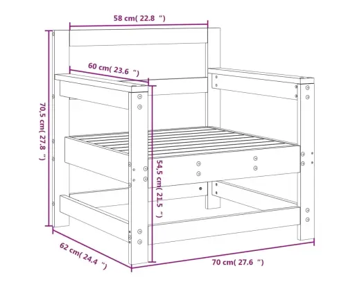 Dārza Krēsli, 2 Gab., Pelēki, Priedes Masīvkoks Vidaxl