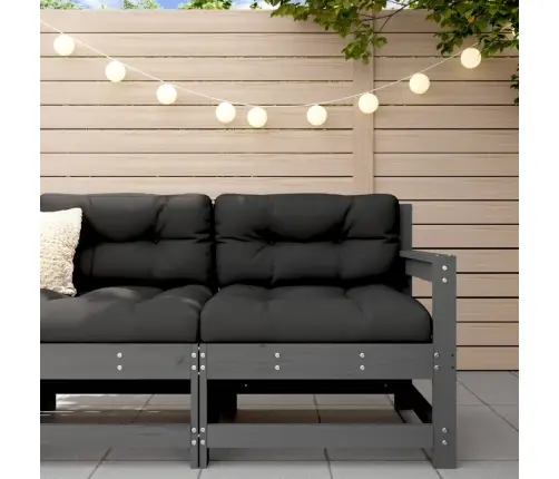 Dārza Stūra Dīvāns, Pelēks, Priedes Masīvkoks Vidaxl