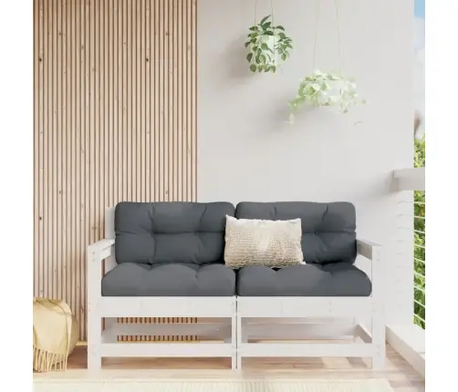Dārza Stūra Dīvāni, 2 Gab., Balti, Priedes Masīvkoks Vidaxl