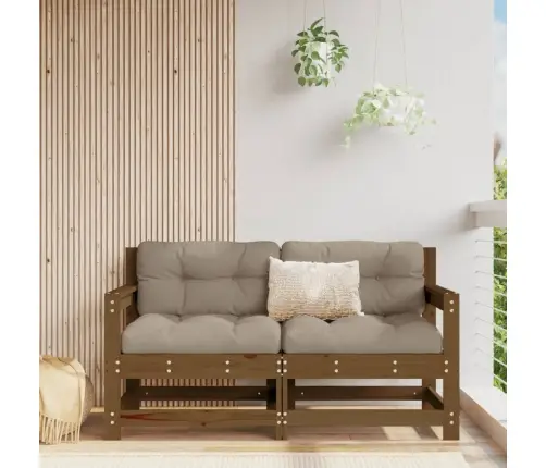 Kampinės Sodo Sofos Dalys, 2Vnt., Medaus Rudos, Pušies Masyvas