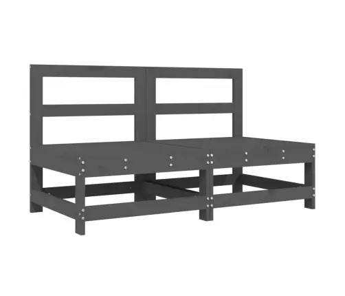 Vidurinės Sodo Sofos Dalys, 2Vnt., Pilkos, Pušies Masyvas