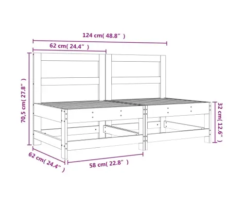 Vidējie Dārza Dīvāni, 2 Gab., Medus Brūni, Priedes Masīvkoks Vidaxl Vidējie Dārza Dīvāni, 2 Gab., Medus Brūni, Priedes Masīvkoks Vidaxl
