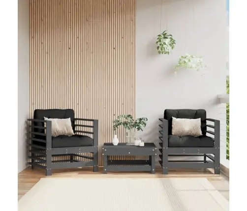 Sodo Kėdės, 2Vnt., Pilkos Spalvos, Pušies Medienos Masyvas