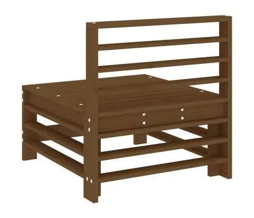 Vidurinės Sodo Sofos Dalys, 2Vnt., Medaus Rudos, Pušies Masyvas