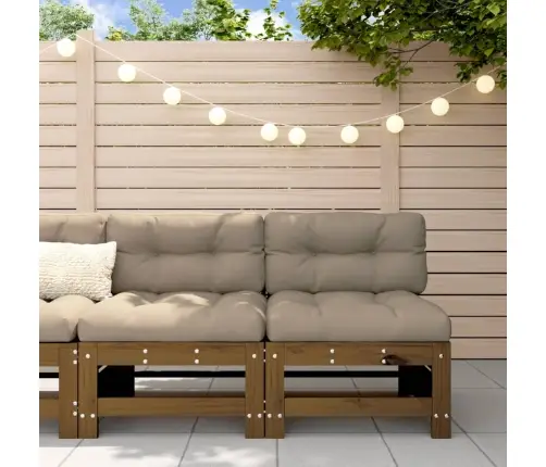 Vidurinės Sodo Sofos Dalys, 2Vnt., Medaus Rudos, Pušies Masyvas