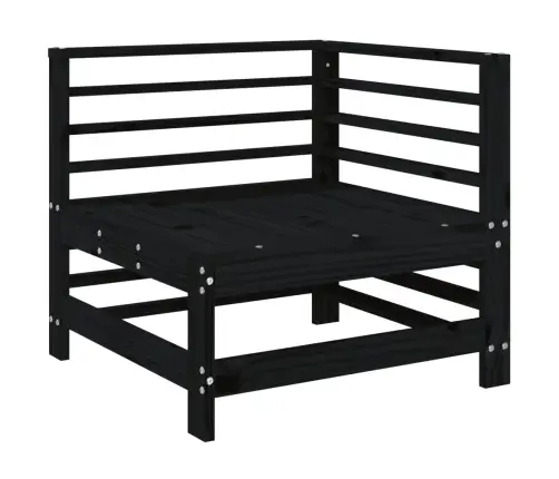 3-Daļīgs Dārza Atpūtas Mēbeļu Komplekts, Melns Priedes Koks Vidaxl