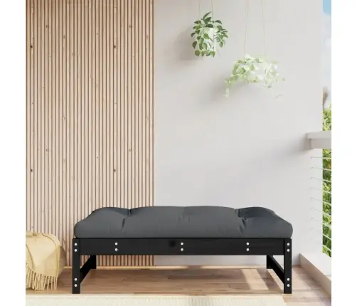 Dārza Kājsoliņš, 120X80 Cm, Priedes Masīvkoks, Melns Vidaxl