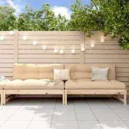 Vidurinės Sodo Sofos Dalys, 2Vnt., 120X80cm Pušies Masyvas