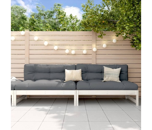 Vidurinės Sodo Sofos Dalys, 2Vnt., Baltos, 120X80cm Pušis