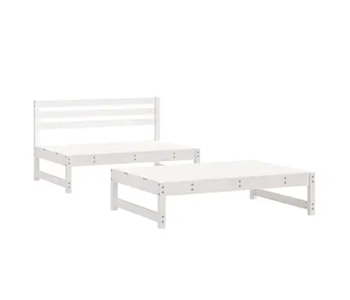 2-Daļīgs Dārza Atpūtas Mēbeļu Komplekts, Balts Priedes Koks Vidaxl