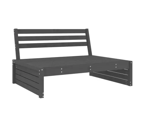 Dārza Vidējais Dīvāns, Pelēks, 120X80 Cm, Priedes Masīvkoks Vidaxl