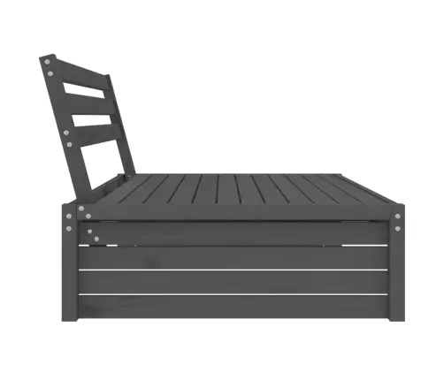 Dārza Vidējais Dīvāns, Pelēks, 120X80 Cm, Priedes Masīvkoks Vidaxl