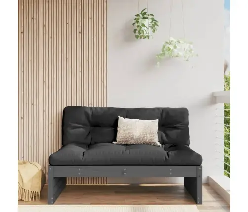 Dārza Vidējais Dīvāns, Pelēks, 120X80 Cm, Priedes Masīvkoks Vidaxl