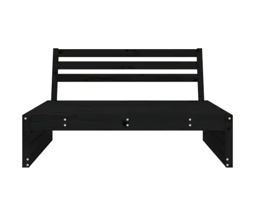 Dārza Vidējais Dīvāns, Melns, 120X80 Cm, Priedes Masīvkoks Vidaxl