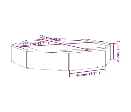 Istekohtadega Liivakast, Kaheksanurkne, Männipuit