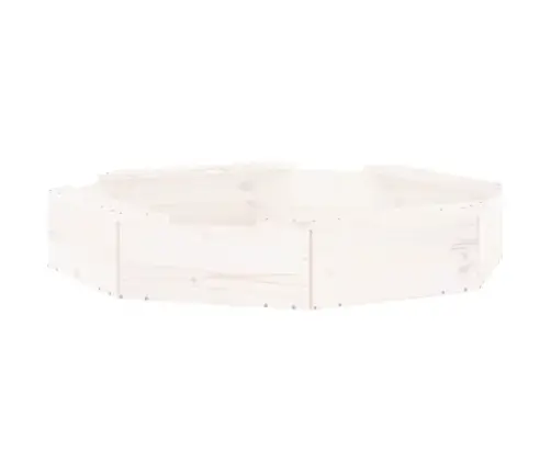 Smėlio Dėžė Su Sėdynėmis, Balta, Pušies Masyvas, Aštuonkampė