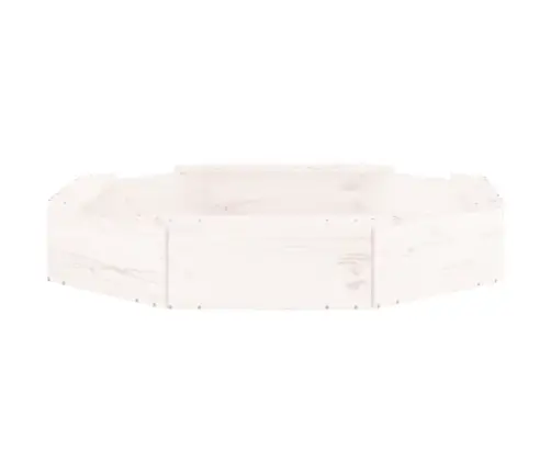 Smėlio Dėžė Su Sėdynėmis, Balta, Pušies Masyvas, Aštuonkampė