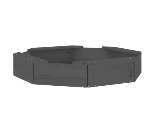 Smilšu Kaste Ar Sēdekļiem, Pelēka, Astoņstūra Forma, Priede Vidaxl