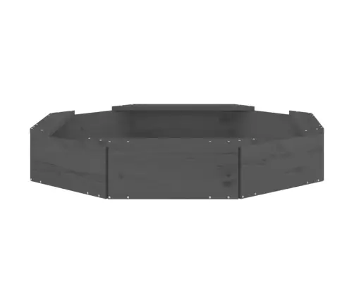 Smilšu Kaste Ar Sēdekļiem, Pelēka, Astoņstūra Forma, Priede Vidaxl