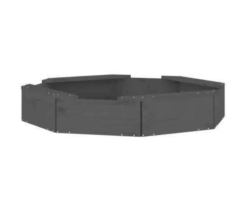 Smilšu Kaste Ar Sēdekļiem, Pelēka, Astoņstūra Forma, Priede Vidaxl