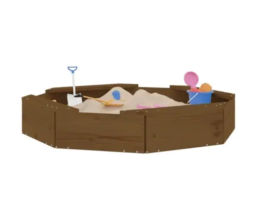 Smilšu Kaste Ar Sēdekļiem, Brūna, Astoņstūra Forma, Priede Vidaxl