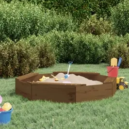 Smilšu Kaste Ar Sēdekļiem, Brūna, Astoņstūra Forma, Priede Vidaxl