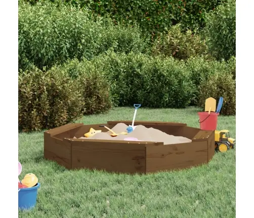 Smilšu Kaste Ar Sēdekļiem, Brūna, Astoņstūra Forma, Priede Vidaxl