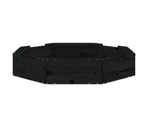 Smilšu Kaste Ar Sēdekļiem, Melna, Astoņstūra Forma, Priede Vidaxl