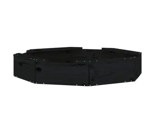 Smilšu Kaste Ar Sēdekļiem, Melna, Astoņstūra Forma, Priede Vidaxl