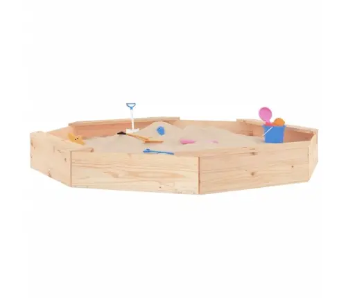 Smilšu Kaste Ar Sēdekļiem, Astoņstūra Forma, Priedes Masīvkoks Vidaxl