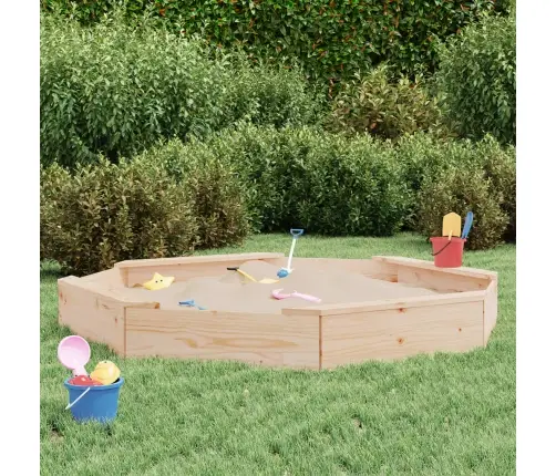 Smilšu Kaste Ar Sēdekļiem, Astoņstūra Forma, Priedes Masīvkoks Vidaxl