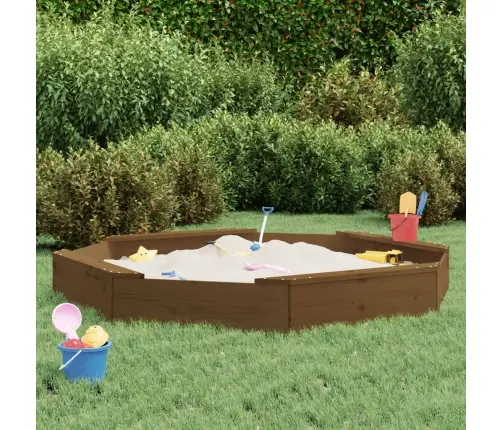 Smilšu Kaste Ar Sēdekļiem, Brūna, Astoņstūra Forma, Priede Vidaxl