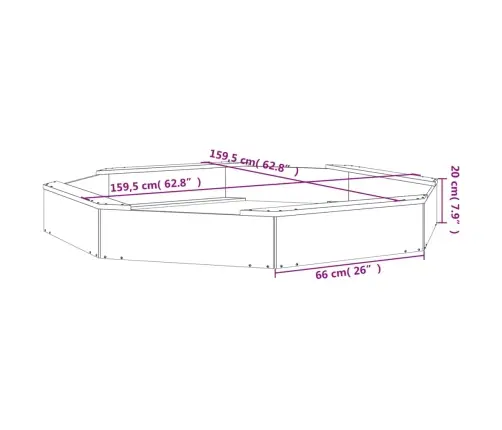 Smilšu Kaste Ar Sēdekļiem, Melna, Astoņstūra Forma, Priede Vidaxl