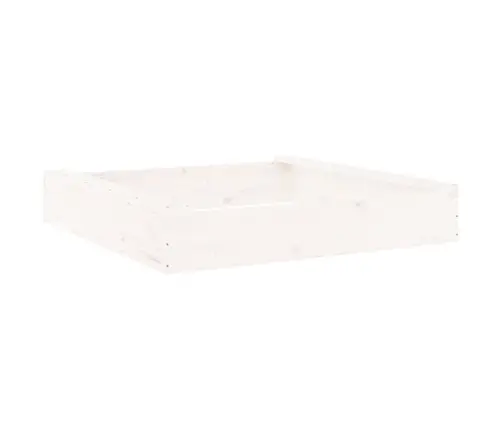 Smilšu Kaste Ar Sēdekļiem, Balta, Kvadrāta Forma, Priedes Koks Vidaxl