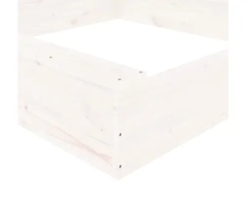 Smilšu Kaste Ar Sēdekļiem, Balta, Kvadrāta Forma, Priedes Koks Vidaxl