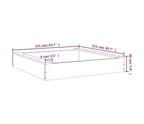 Smilšu Kaste Ar Sēdekļiem, Balta, Kvadrāta Forma, Priedes Koks Vidaxl
