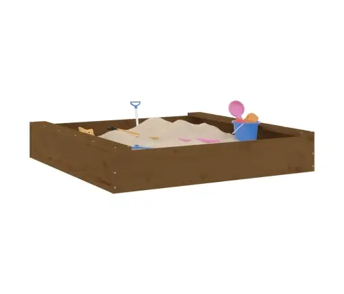 Smilšu Kaste Ar Sēdekļiem, Brūna, Kvadrāta Forma, Priedes Koks Vidaxl