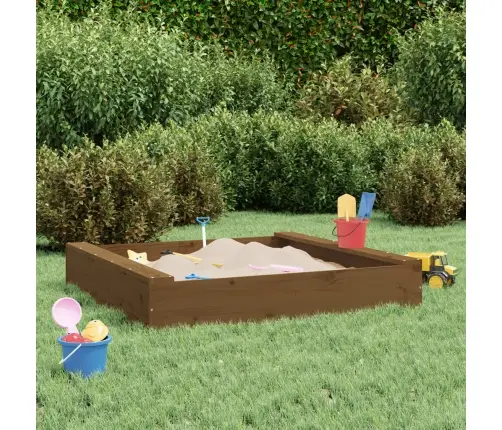 Smilšu Kaste Ar Sēdekļiem, Brūna, Kvadrāta Forma, Priedes Koks Vidaxl