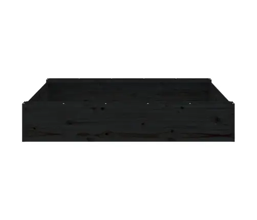 Smilšu Kaste Ar Sēdekļiem, Melna, Kvadrāta Forma, Priedes Koks Vidaxl