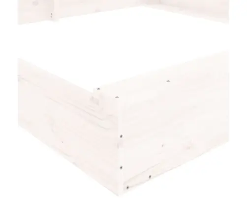 Smilšu Kaste Ar Sēdekļiem, Balta, Kvadrāta Forma, Priedes Koks Vidaxl