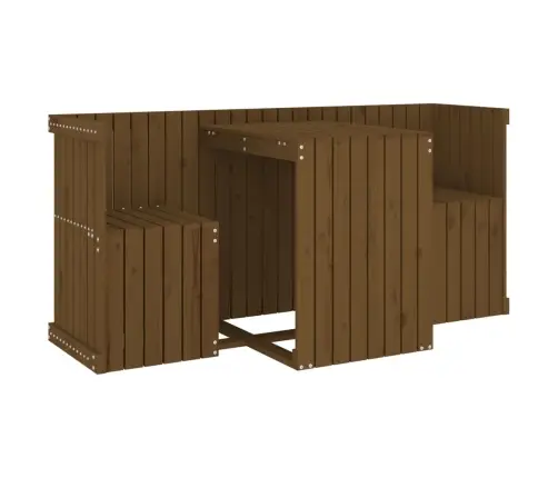 Dvivietis Balkono Komplektas, Medaus Rudas, Pušies Masyvas