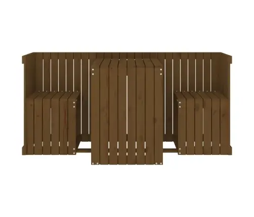 Dvivietis Balkono Komplektas, Medaus Rudas, Pušies Masyvas