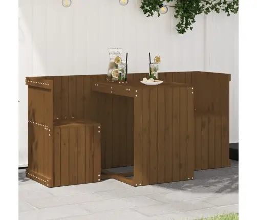 Dvivietis Balkono Komplektas, Medaus Rudas, Pušies Masyvas